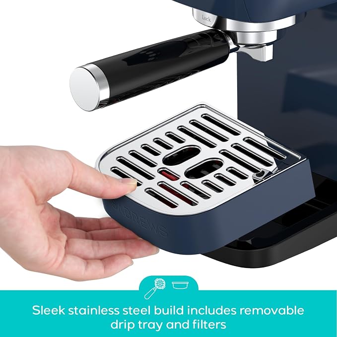 CASABREWS 3700 Essential Espresso Machine, Stainless Steel Espresso Maker | 20-Bar Italian Pump, Powerful Steam Wand, 43.9oz Removable Water Tank, Compact Espresso Maker for Home, Cappuccino & Latte