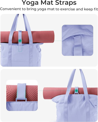 BAGSMART Tote Bag for Women, Tote Bag with Zipper Work Tote with Compartments Nurse Shoulder Hanbag for Travel, Gym