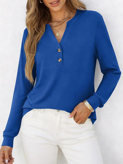 ANRABESS Women's Long Sleeve Shirts 2026 Spring Fashion Dressy Casual Tops Trendy Henley Blouses Cute Work Outfits Clothes