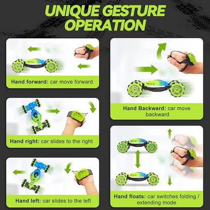 Dysaim Gesture RC Car Hand Controlled Stunt Car for 6-12 yr Boys Girls, 2.4GHz Remote Control Gesture Sensor Toy Drift Twist with Light Music for Kids Birthday Xmas Gift