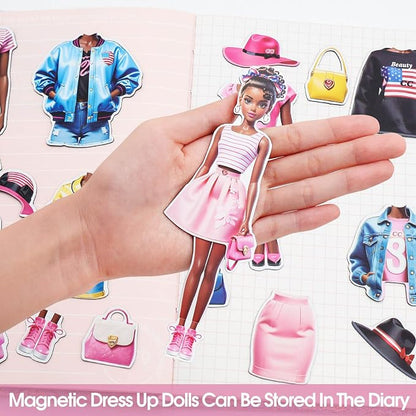 PainZieteg Magnetic Dress Up Dolls, Magnetic Princess Dress Up Paper Dolls, Magnetic Dress Up Dolls for Girls Ages 4-10 Learning Created Imagine Set Birthday Gift (Eva)