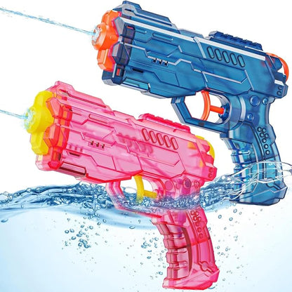 Water Squirt Guns Toys for Kids: Leakproof Super Water Gun for Boys Girls Adults - Small Outdoor Water Gun Toy for Pool Beach Swimming Summer Games Yard Party (2 Pack)