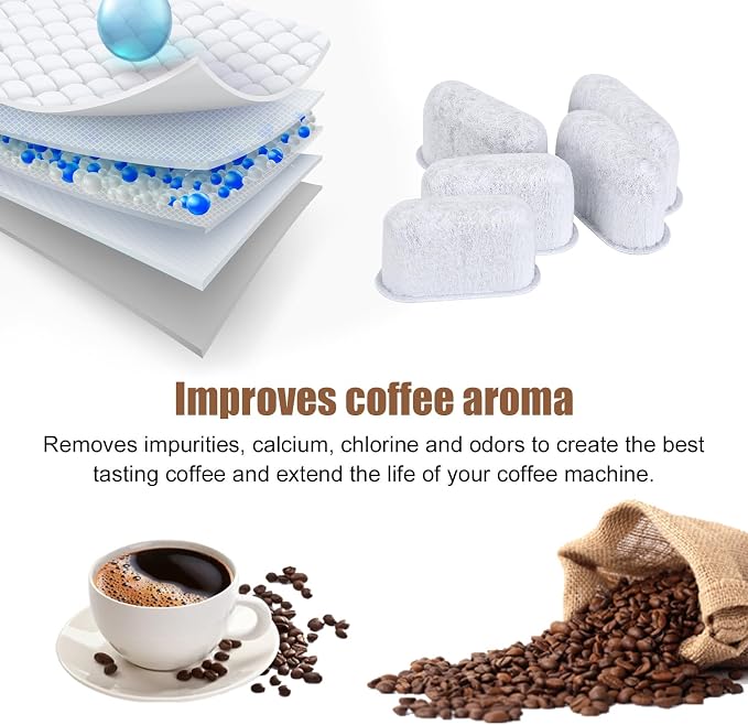 4pcs Coffee Maker Filter Replacement, Water Filter for Delonghi 7313285779 | Activated Carbon Water Filter for Espresso Coffee Machine, Cafe Maker Accessories for Delonghi Compatible with 7313285779