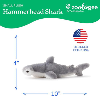 The Petting Zoo Hammerhead Shark Stuffed Animal Plushie, Gifts for Kids, Scoopz Animals, Shark Plush Toy, 10 inches