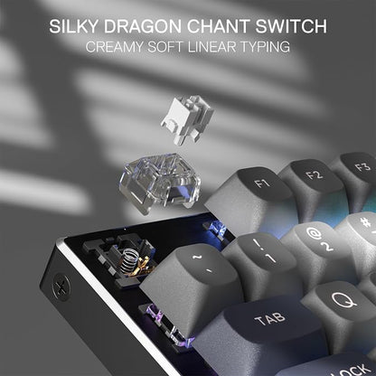 Redragon K556 Wired RGB Mechanical Gaming Keyboard, 104-Key Aluminum Board | Rock-Solid Metal Build, 20 Backlits for Immersive ESports Vibe, Hot-swap Creamy Custom Linear Switch, PBT Round Keycaps