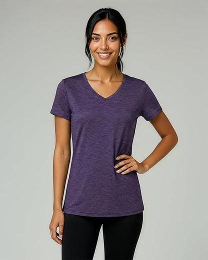 5 Pack Women's Dry Fit V Neck Workout Tops T Shirts Athletic Gym Yoga Tees | Available In Plus Size, Cooling Moisture-Wicking, Short Sleeve, Quick-Dry, Fitness, Stretch, Exercise, Running, Hiking