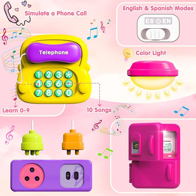 Baby Busy Board for 1-2 Year Old Boy Girl Gift,Musical Toddler Toys for 1+ Year Old,Early Educational Toy for Toddlers 1-3,Birthday Gifts for 1+Year Old Girl, 1 2 Year Old Christmas Toys Gifts