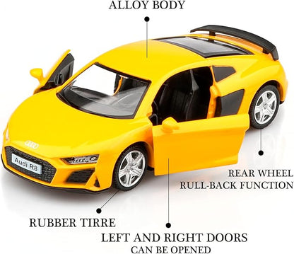 TOKAXI 1/36 Scale Audi R8 Diecast Model Cars,Pull Back Vehicles Toy Cars,Cars Gifts for Boys Girls
