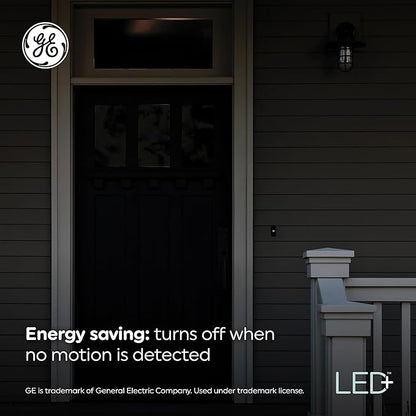 GE LED+ Motion LED Light Bulbs, PAR38 Outdoor Security Floodlights, 15W, Warm White (3 Pack)