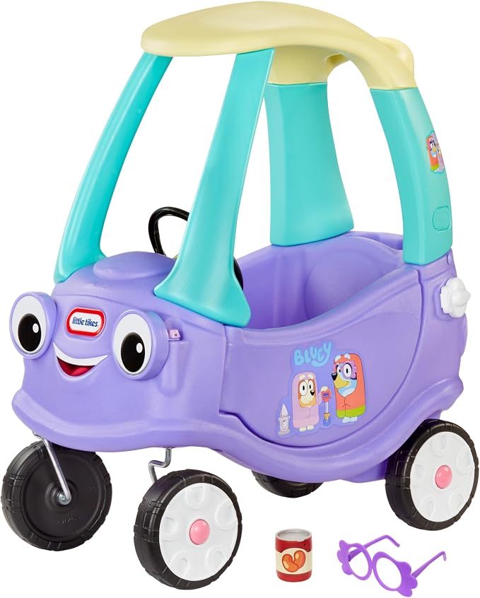 Little Tikes Bluey Grannies Car Coupe with 2 Accessories, Bluey Foot-to-Floor Ride-On, for Boys and Girls Ages 1.5-5 Years