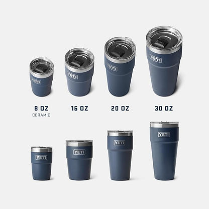 YETI Rambler 8 oz Insulated Coffee Mug with Lid - Stackable Double-Wall Vacuum Insulated Coffee Cup - DuraSip Ceramic Lining - Barista-Friendly Design - Stainless Steel - Dishwasher Safe