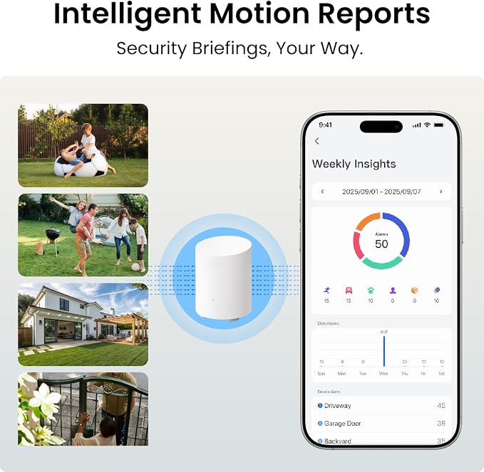 REOLINK 5MP Solar Security Cameras Wireless Outdoor, 360° Pan Tilt Auto-Tracking, Smart AI Detection, Up to 1TB Local Storage, 2.4/5GHz Dual-Band WiFi, Home Hub Mini with 4X Argus PT + Solar Panel
