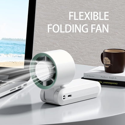 Handheld Fan, Portable Handheld Fan with Ice Function, mini personal fan, Turbo Powerful Rechargeable Fans,1-199 Speed, Foldable, for Women Men Outdoor Indoor travel essentials(White)