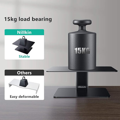 Nillkin Monitor Stand for Desk, Adjustable Height Computer Monitor Stand | Ergonomic Aluminum Computer Stand for Desktop | iMac, Studio Display XDR, Dell, HP, Lenovo, Other Screen Display | Black