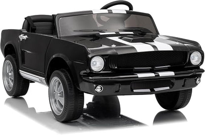 Garvee 24V 2 Seater Ride on Licensed Shelby GT350, Battery Powered Ride on Toys for Kids with Remote Control, Ford Shelby Kids Electric Vehicle 2 Seat, Safety Belt, 2 Speeds, LED Lights, Black