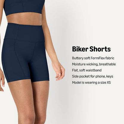 Amazon Essentials Women's Active FormFlex Buttery Soft High Waist Biker Shorts