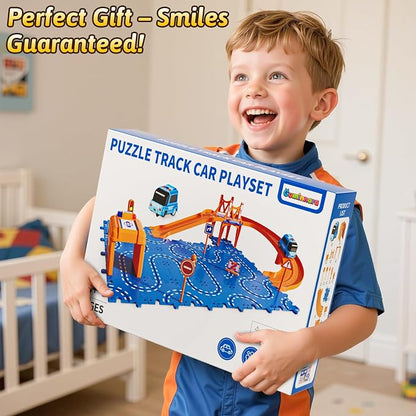 Floor Puzzles Race Track Cars Toys for Boys & Girls Age 3-5 4-7 | Birthday Gifts for 3 4 5 6 7 8 Year Old Kids