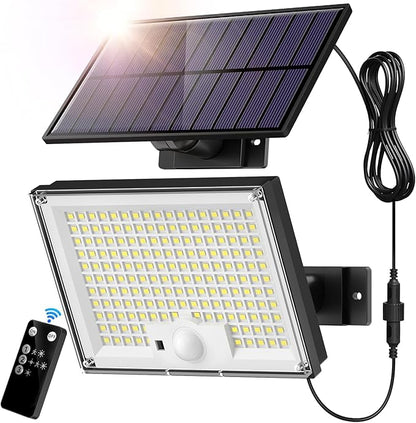 Solar Outdoor Lights, 172LED 3Modes Split Motion Sensor Lights with Remote Control, IP65 Waterproof Solar Flood Lights for Yard, Patio, Garden, Garage (1 Pack)