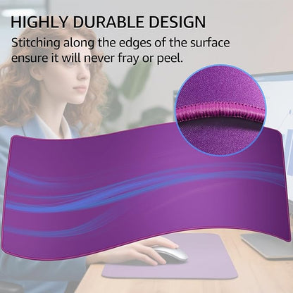 KTRIO Large Gaming Mouse Pad, Desk Mat, 31.5 x 15.7 in, Violet Purple, XXL | Smooth Micro-Weave Surface, Artistic Pattern Design, Non-Slip Rubber Base, Durable Stitched Edges, Office & Home Use