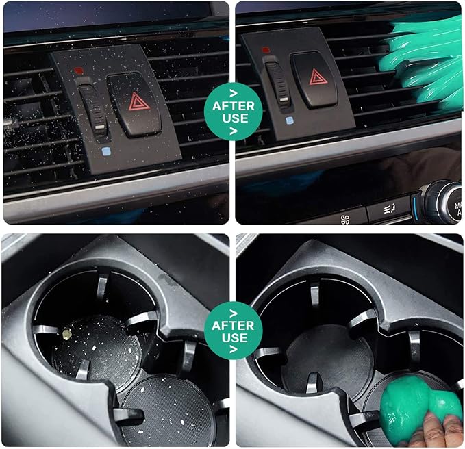 TICARVE 2Pack Cleaning Gel for Car Detailing Vent Cleaner Cleaning Putty Gel Auto Detail Tools Car Interior Cleaner Cleaning Mud for Cars and Keyboard Cleaner Cleaning Slime Green (320g/11.2oz)