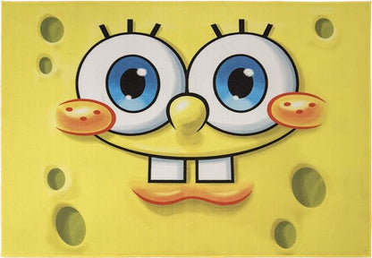 Gertmenian Nickelodeon Spongebob Squarepants Face Area Rug for Children & Teens | Kids Home Decor for Girls & Boys | 4x6 Large, Yellow, 21278