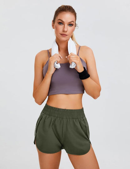 Blooming Jelly Women's Quick-Dry Running Shorts Workout Sport Layer Active Shorts with Pockets 1.75"