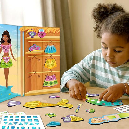 Imagimake DIY Magnetic Dress-Up Mermaid | Pretend Play Magnetic Toys for Kids 3-5 | 30 Magnetic Dresses & Accessories | Interchange & Create Unlimited Outfits | 3,4,5,6 & 7 Year Old Girl Birthday Gift