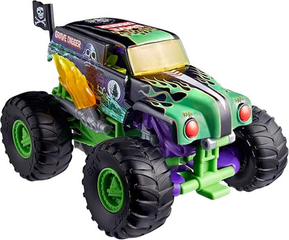 Transformers Collaborative x Monster Jam Grave Digger (Grim) | Leader Class 9.25-inch Robot Action Figure Converts to Monster Truck, Car Toys for Ages 8+