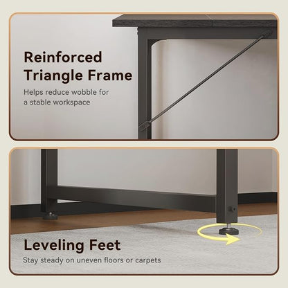 Coleshome 79 Inch Computer Desk with Power Outlet | Extra-long workspace • Supports multi-monitor setups • Stable steel frame • Spacious legroom • Home office & gaming
