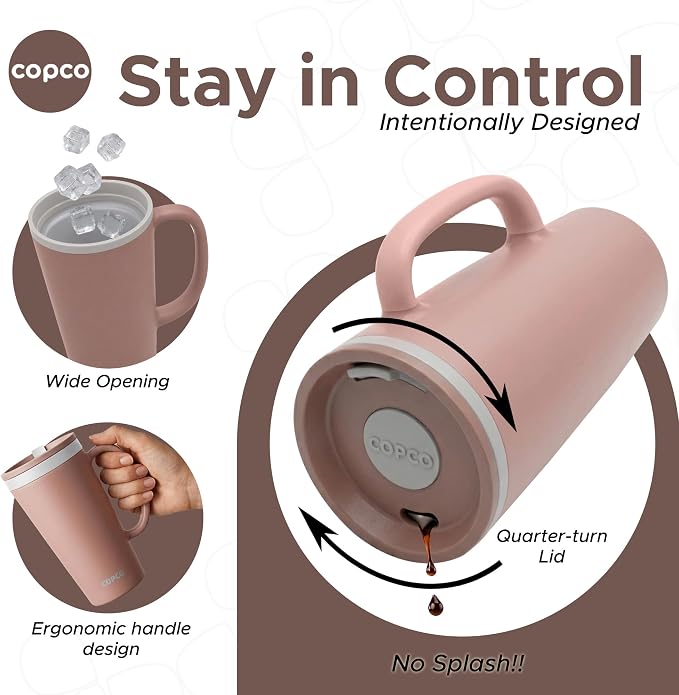 Copco Cone Desk Mug 16 Oz - Purple/Brown, Set of 2