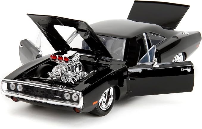 Jada Fast & Furious Dom’s 1970 Dodge Charger Diecast Model – 1:24 Scale Durable Die Cast Car – Includes Dom Figure – Perfect for Collectors and Kids