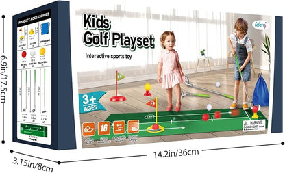 Liberry Toddler Golf Set, Retractable Toy Golf Clubs with Putting Mat & Storage Bag for Kids Ages 3 4 5, Indoor and Outdoor Sports Games Birthday Gift for Boys Girls