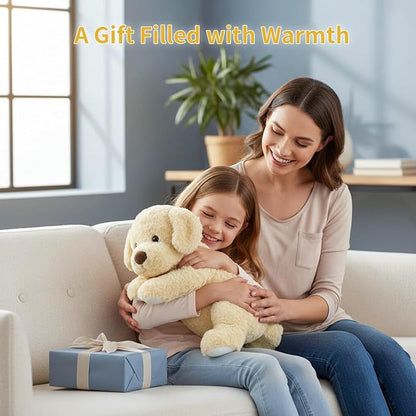 Weighted Plush Dog, 18" Golden Retriever Stuffed Animal 2.6 lbs, Soft Cream Yellow Plush Puppy for Kids & Adults, Cozy Bedtime Companion