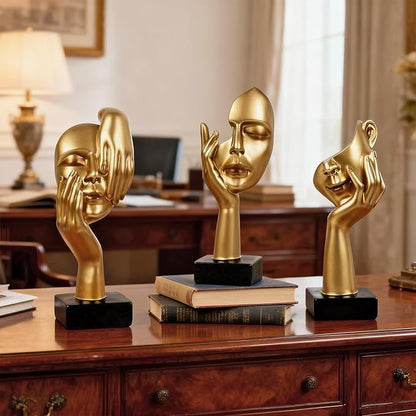 3 Pcs Thinker Statue,Modern Home Sculptures,Figurine for Bookshelf1