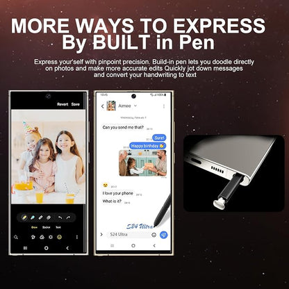 S24 Ultra Unlocked Cell Phones Smartphone with Built-in Pen 8+256GB Android 13 Phones 6.8" HD Screen Dual SIM 108MP+48MP Camera (Titanium Grey)