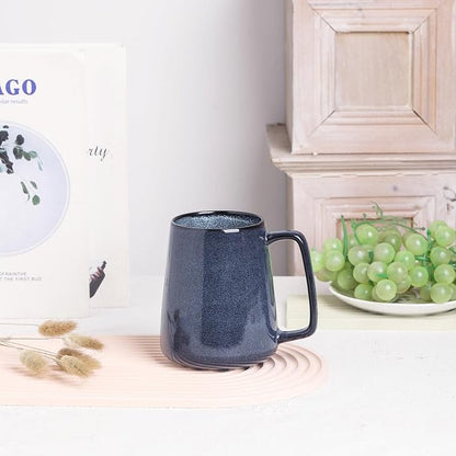 Large Ceramics Coffee Mugs,24 OZ,Large Handle Design,Extra Large Tea and Coffee Cup for Office and Home，Microwave And Dishwasher Safe(Color:24 oz blue)
