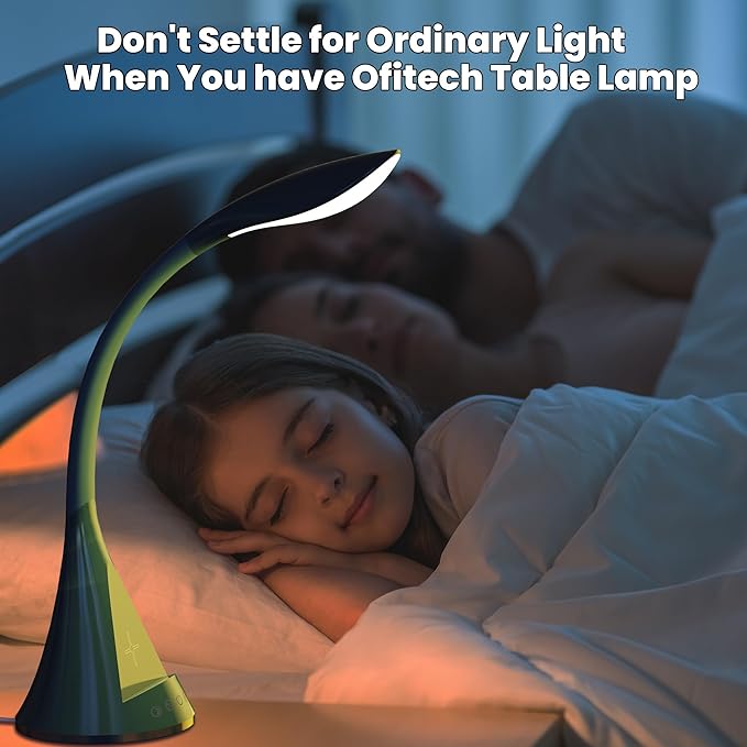 Modern Heavy Duty Bright LED Desk Lamp for Home Office, Wireless Charging, Touch Table Lamp, Adjustable Neck & Height, 5 Brightness Level, 3 Light Temps, 56 LEDs & 4 Years Lifespan (Gray)