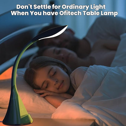 Modern Heavy Duty Bright LED Desk Lamp for Home Office, Wireless Charging, Touch Table Lamp, Adjustable Neck & Height, 5 Brightness Level, 3 Light Temps, 56 LEDs & 4 Years Lifespan (Gray)