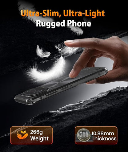 FOSSIBOT F114 28GB+256GB Rugged Phone-120Hz+6.67" Gorilla Glass, Slim 10.8mm Cell Phone Unlocked, Android 15 Waterproof Smartphone, 50MP AI Camera, 5000mAh Dual SIM 4G T-Mobile/NFC/IP68/IP69K(2026)
