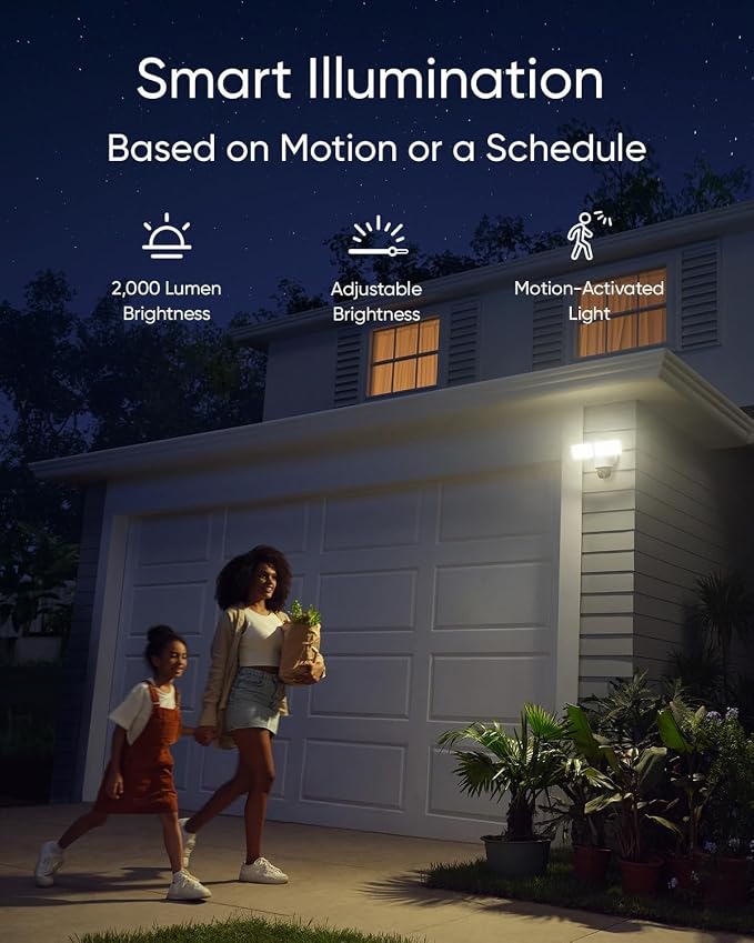 eufy Floodlight Camera E340(with AC Cable),Security Camera Outdoor, 360° PTZ, 24/7 Recording, 2.4G/5G Wi-Fi, 2000 LM, Motion Detection, Built-in Siren, Dual Cam, HB3 Compatible, No Monthly Fee