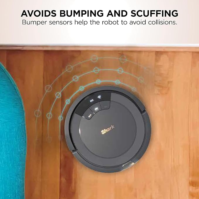 Shark ION Robot Vacuum, Tri-Brush System, Grey, AV753 | Tri-Brush System, Wi-Fi Connected, Works with Alexa & Google Assistant, 120-Min Runtime, Multi-Surface Cleaning