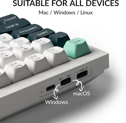 Keychron Q1 HE Wireless Custom Magnetic Keyboard, QMK Launcher | Rapid Trigger 2.4 GHz & Bluetooth 5.2 with Gateron Double-Rail Magnetic Switch for Mac Windows Linux (Hot-swappable) - White