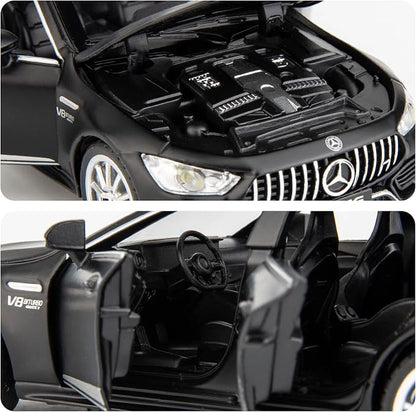WAKAKAC 1/32 AMG GT63 Model Car Alloy Diecast Pull Back Toy Car with Sound and Light Door Can Be Opened Toy Vehicle for Kids Gift(Black)