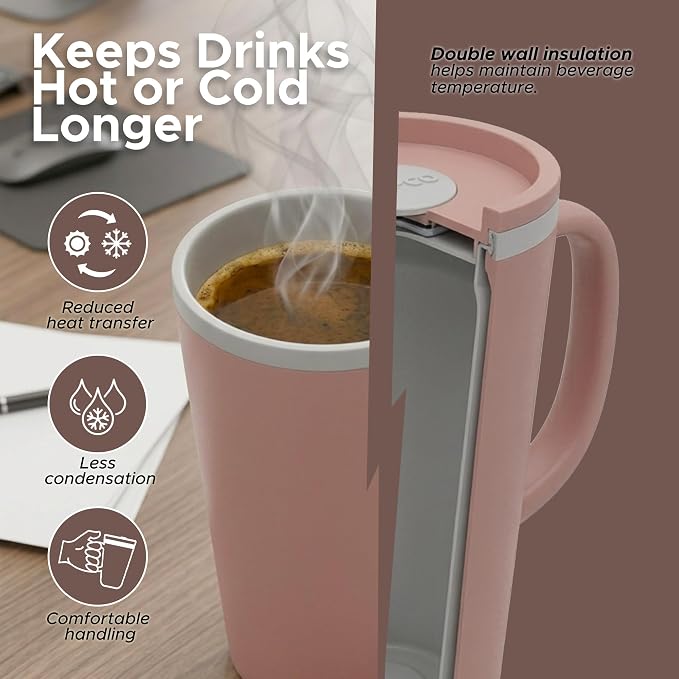 Copco Cone Desk Mug 16 Oz - Purple/Brown, Set of 2