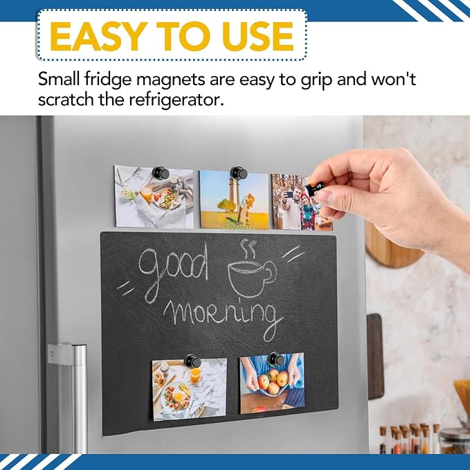 LOVIMAG Fridge Magnets 50Pcs, Magnet for Refrigerator Whiteboard, Black | Small Strong Neodymium Metal Cute Push Pin for Classroom, Kitchen, Accessories Decorative, Office, Calendar