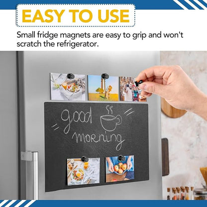 LOVIMAG Fridge Magnets 50Pcs, Magnet for Refrigerator Whiteboard, Black | Small Strong Neodymium Metal Cute Push Pin for Classroom, Kitchen, Accessories Decorative, Office, Calendar