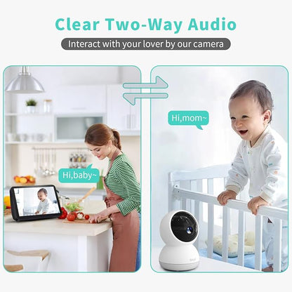 Indoor Camera, 3K HD Indoor Security Camera, 360° Pan/Tilt Pet Camera, 2-Way Audio, Siren, Night Vision, Baby/Pet Monitor with Phone App 2.4G and 5G WiFi, Compatible Alexa and Google Assistant