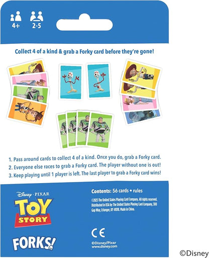 Bicycle Spoons Featuring Forky from Toy Story, Kids Card Game, Featuring Disney and Pixar Characters Woody, Buzz Lightyear, Forky, Bo Peep & Alien, Ages 4+, Toy Story Birthday Gift, 2-5 Players