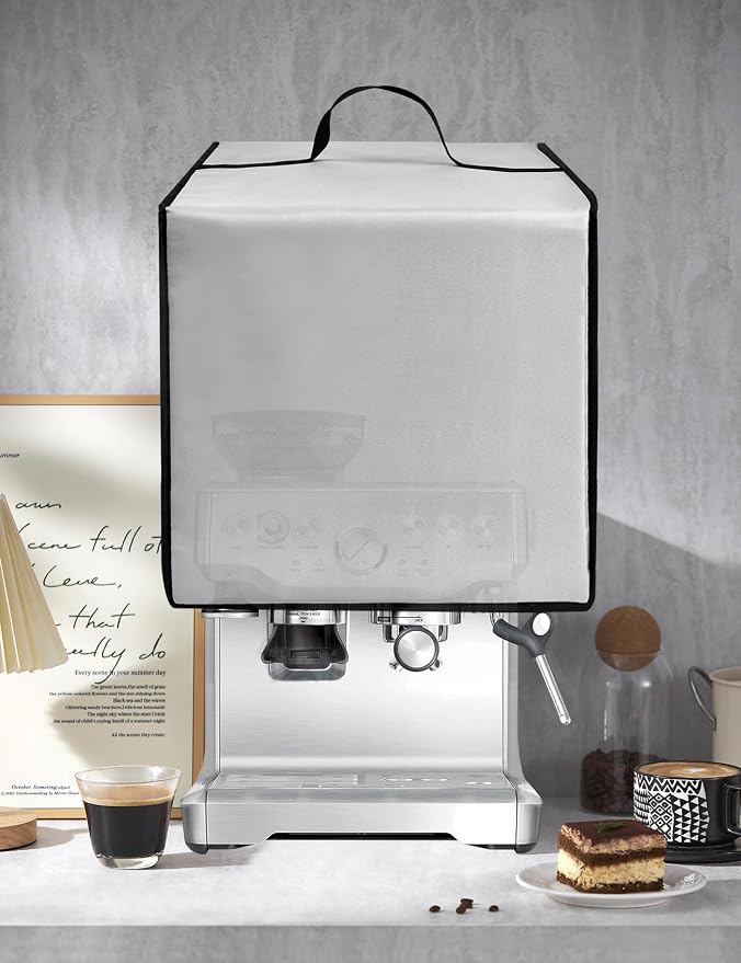 Espresso Machine Cover for BES870XL/ BES880BSS/BES876BSS Coffee Maker | Latte Maker Cover,Heavy Duty Heat-Resistant Waterproof Nylon Case for Espresso Machine (Silver)