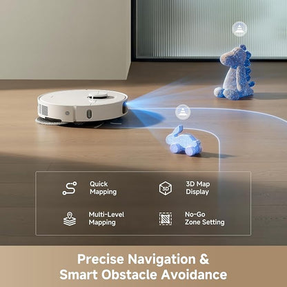 dreame D30 Ultra Robot Vacuum and Mop, All-in-One Base Station | 25,000Pa Powerful Suction, 100-Days Auto-Empty, MopExtend Tech for Edge Cleaning, Smart Obstacle Avoidance, White